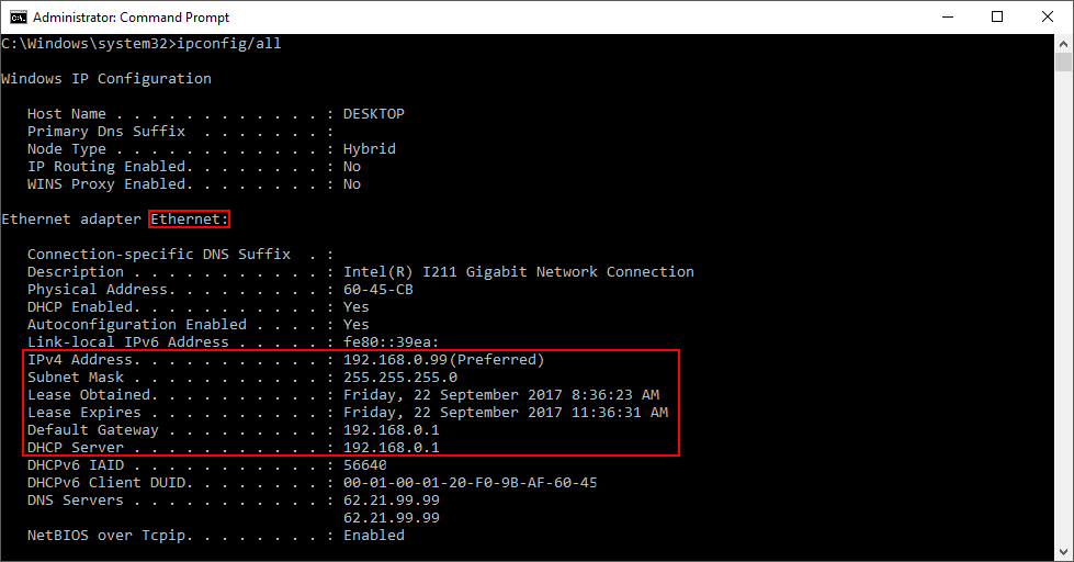 what is my static ip address windows 10